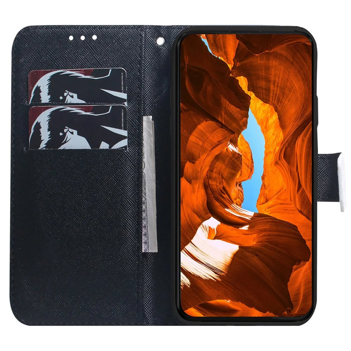 For Samsung Galaxy S25 Ultra Wallet Case Pattern Print Leather Phone Cover - Dog and Wolf - 2