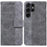 For Samsung Galaxy S25 Ultra Case Geometry Pattern Leather Wallet Phone Cover - Grey - 1
