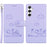 For Samsung Galaxy S25 Case RFID Blocking Kitten Pattern TPU+PU Leather Phone Cover - Purple - 1