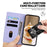 For Samsung Galaxy S25 Case RFID Blocking Kitten Pattern TPU+PU Leather Phone Cover - Purple - 3