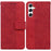 For Samsung Galaxy S25+ Case Geometry Pattern Leather Wallet Phone Cover - Red - 1