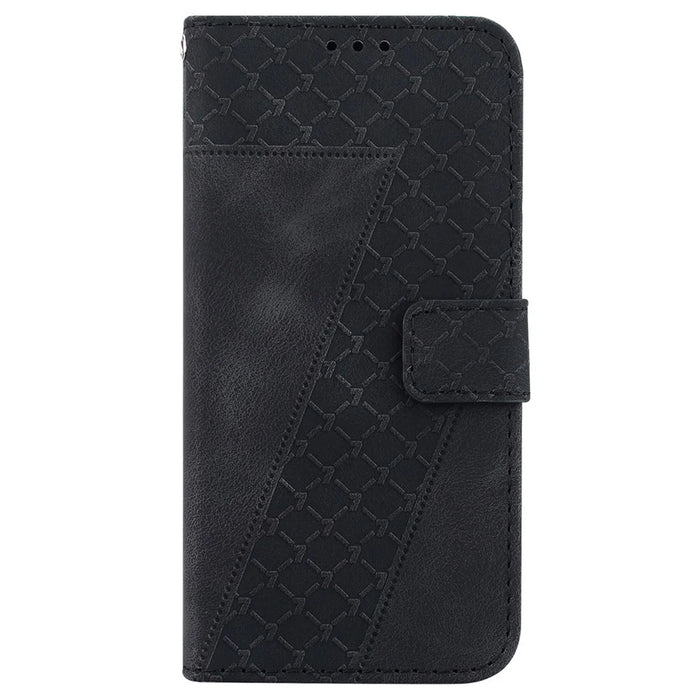For Samsung Galaxy S25+ Stand Case 7-Shaped Pattern Imprint Leather Phone Cover - Black - 7