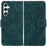 For Samsung Galaxy S25 Case Tiger Imprint Leather Wallet Phone Cover - Green - 1