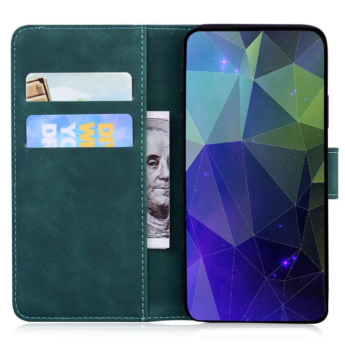 For Samsung Galaxy S25 Case Tiger Imprint Leather Wallet Phone Cover - Green - 2