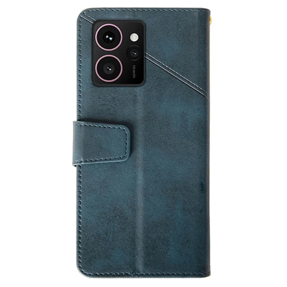 IDEWEI For HMD Skyline Case Leather Wallet Phone Cover Stand Calf Texture - Blue - 5