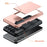 For Samsung Galaxy S25+ Case with Card Holder TPU + PC Phone Back Cover - Rose Gold - 5