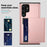 For Samsung Galaxy S25 Ultra Case with Card Holder TPU + PC Phone Back Cover - Rose Gold - 2