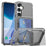 For Samsung Galaxy S25+ Clear Case PC+TPU Phone Cover Card Holder Kickstand - Transparent Black - 1