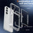 For Samsung Galaxy S25+ Clear Case PC+TPU Phone Cover Card Holder Kickstand - Transparent Black - 6