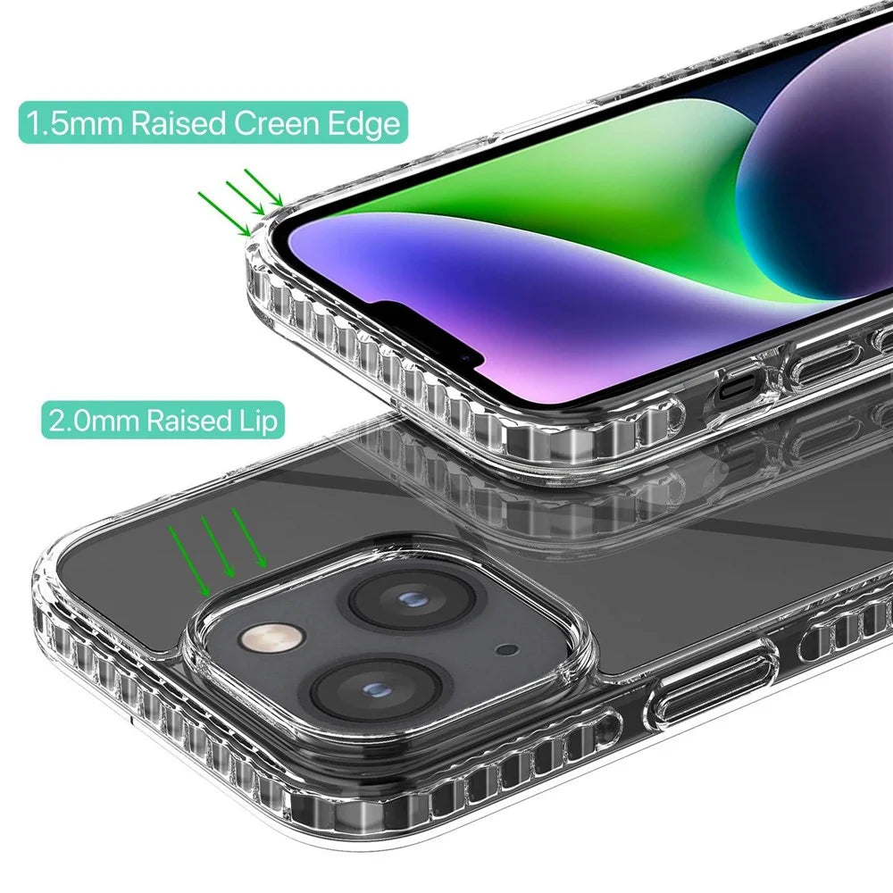 For iPhone 14 High Transmittance Hard Plastic+TPU Phone Case Shockproof Slim Fit Mobile Phone Cover - 4