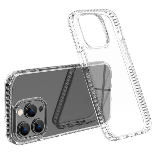 Cell Phone Case for iPhone 14 Pro, HD Clear Plastic+TPU Phone Back Cover Raised Lip Protection Hard Phone Shell - 1