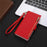 For iPhone 11 6.1 inch Zipper Pocket Design Litchi Texture Phone Case, PU Leather Flip Cover Foldable Stand Wallet with Strap - Red - 6