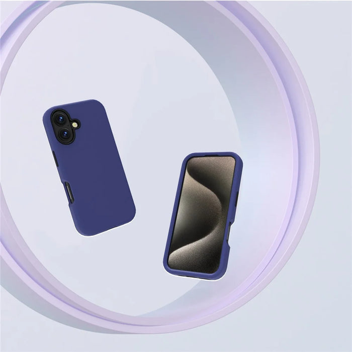 GW03 For iPhone 16 Case TPU + PC Phone Cover Dual Layer Shockproof - Navy Blue - 5