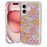 GW02 For iPhone 16 Plus Case IMD Pattern TPU+PC Shockproof Phone Cover - Pink Flower - 1