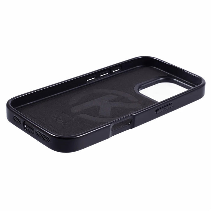 KIGC For iPhone 16 Pro Max Case Compatible with MagSafe Crocodile Texture PU+PC+TPU Electroplating Phone Cover - Black - 5