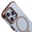 JAUCASE For iPhone 16 Pro Max Clear Case Compatible with MagSafe Lens Frame Kickstand PC+TPU Phone Cover - Gold - 6