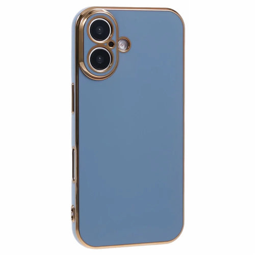 For iPhone 16 Plus Case TPU Slim Fit Shockproof Phone Cover 6D Electroplating - Grey - 1