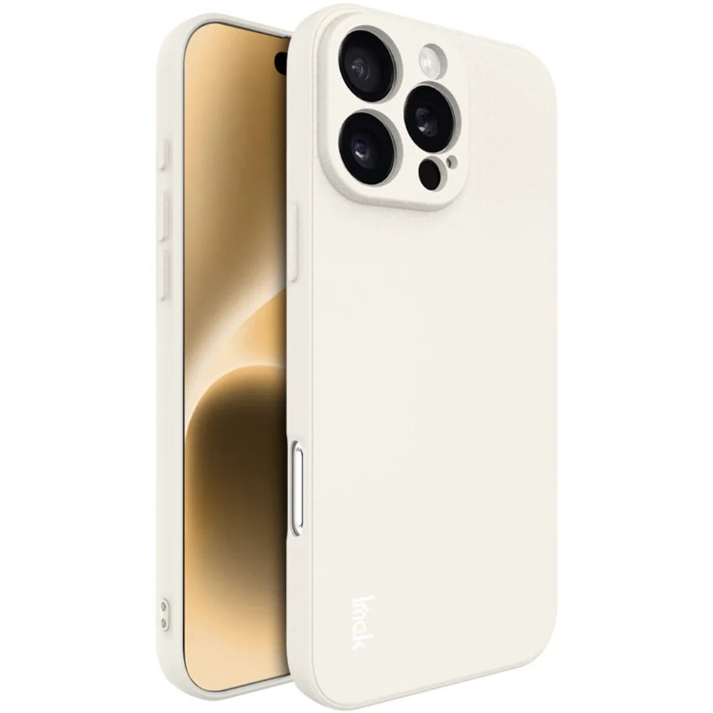 IMAK UC-4 Series for iPhone 16 Pro Max TPU Case Soft Phone Cover Straight Edge - White - 1