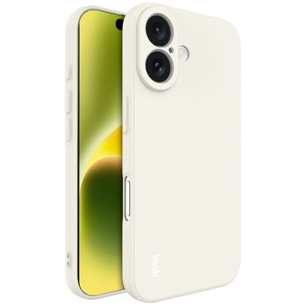 IMAK UC-4 Series for iPhone 16 TPU Case Soft Phone Cover Straight Edge - White - 1