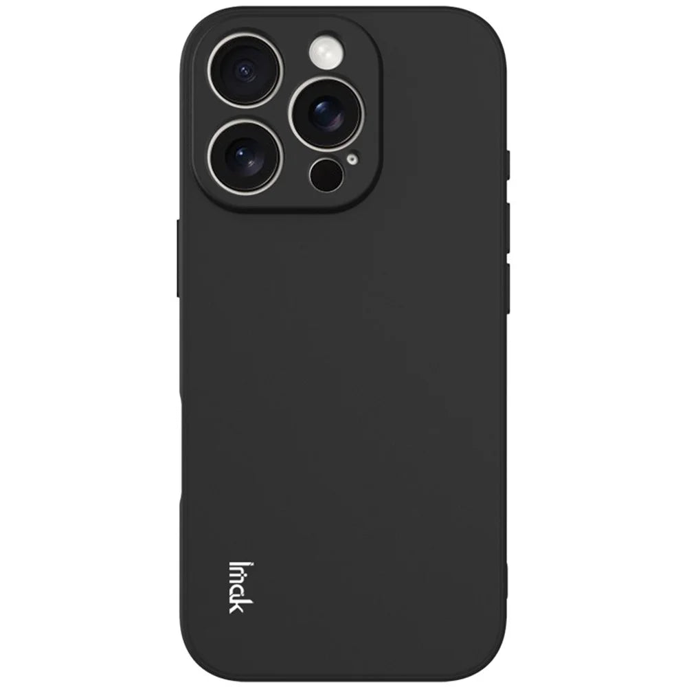 IMAK UC-4 Series for iPhone 16 Pro TPU Case Soft Phone Cover Straight Edge - Black - 3