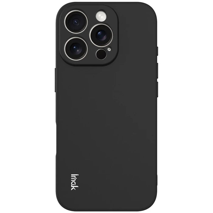 IMAK UC-4 Series for iPhone 16 Pro TPU Case Soft Phone Cover Straight Edge - Black - 3