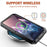 For iPhone 16 Plus Case Silicone+Metal Phone Cover with Tempered Glass Screen Protector - Black - 3