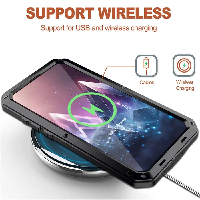 For iPhone 16 Plus Case Silicone+Metal Phone Cover with Tempered Glass Screen Protector - Black - 3