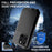 For iPhone 16 Pro Case Silicone+Metal Phone Cover with Tempered Glass Screen Protector - Black - 3