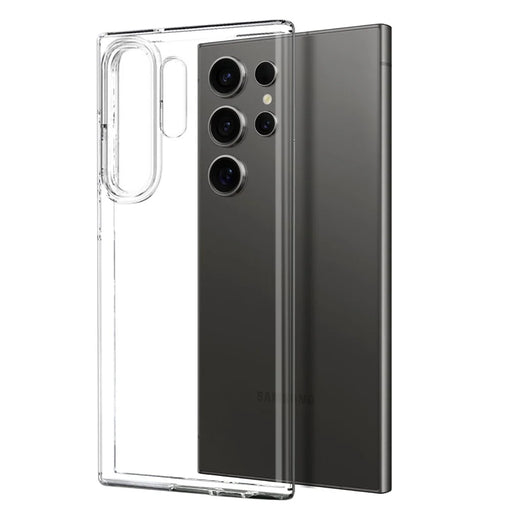NORTHJO For Samsung Galaxy S25 Ultra TPU Phone Case+Tempered Glass Film (Support Fingerprint Unlock) - Transparent - 2