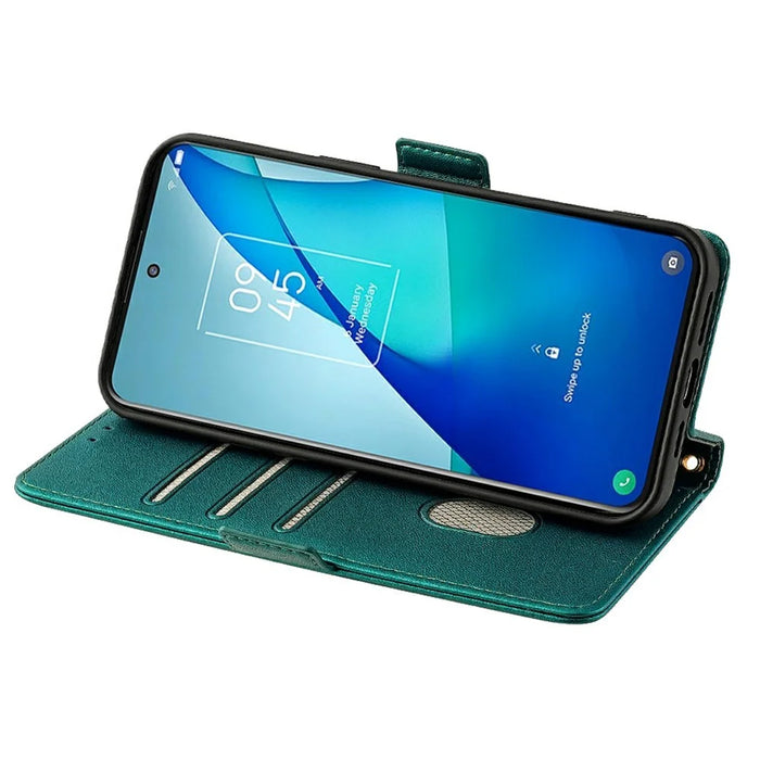 For Google Pixel 9 Pro  /  Pixel 9 Leather Wallet Case RFID Blocking Stand Cover with Hand Strap - Green - 3