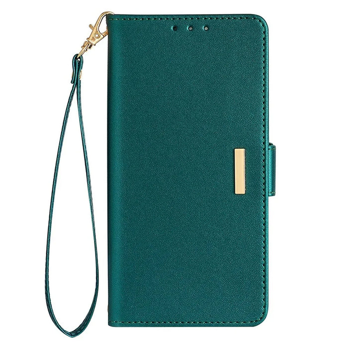 For Google Pixel 9 Pro  /  Pixel 9 Leather Wallet Case RFID Blocking Stand Cover with Hand Strap - Green - 7