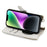 For iPhone 15 Leather Case Wallet Stand Cover Irregular Tail Style with Chain Strap - White - 3