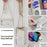 For iPhone 15 Leather Case Wallet Stand Cover Irregular Tail Style with Chain Strap - White - 5