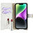 For iPhone 14 Leather Case Wallet Stand Cover Irregular Tail Style with Chain Strap - White - 2