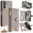For Samsung Galaxy S23 FE Leather Case Wallet Stand Cover Irregular Tail Style with Chain Strap - Grey - 7
