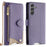 For Samsung Galaxy S24 Leather Case Wallet Stand Cover Irregular Tail Style with Chain Strap - Purple - 1