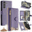 For Samsung Galaxy S24 Leather Case Wallet Stand Cover Irregular Tail Style with Chain Strap - Purple - 7