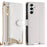 For Samsung Galaxy A15 5G Leather Case Wallet Stand Cover Irregular Tail Style with Chain Strap - White - 1