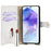 For Samsung Galaxy A15 5G Leather Case Wallet Stand Cover Irregular Tail Style with Chain Strap - White - 2