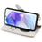 For Samsung Galaxy A15 5G Leather Case Wallet Stand Cover Irregular Tail Style with Chain Strap - White - 3