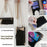 For Samsung Galaxy S23 Ultra Leather Case Wallet Stand Cover Irregular Tail Style with Chain Strap - Black - 3
