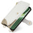 For OnePlus Ace 3 Pro 5G Leather Case Wallet Stand Cover Irregular Tail Style with Chain Strap - White - 5