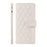 For Samsung Galaxy S25 Ultra Case Wallet Rhombus Leather Phone Cover with Shoulder Strap, Wrist Strap - White - 6