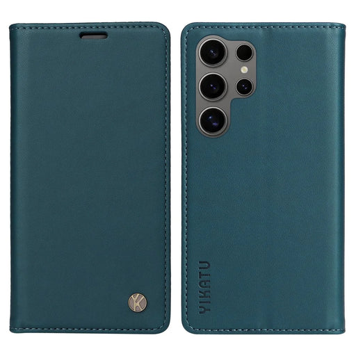 YIKATU YK-001 For Samsung Galaxy S25 Ultra Case Stand Leather Phone Cover Strong Magnetic Closure - Green - 1