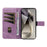For Samsung Galaxy S25 Ultra Case Leather Geometric Line Wallet Phone Cover with Wrist Strap - Light Purple - 2