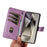 For Samsung Galaxy S25 Ultra Case Leather Geometric Line Wallet Phone Cover with Wrist Strap - Light Purple - 6