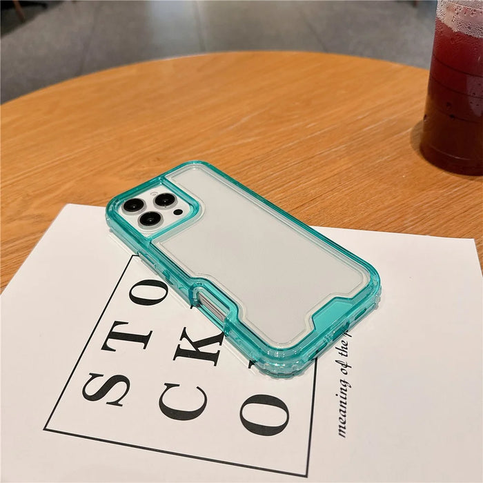 For iPhone 16 Pro Max Case Detachable 2-in-1 TPU+PC Clear Drop-Proof Phone Cover - Mint Green - 6