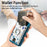 For iPhone 16 Case Kickstand Leather Coated TPU Pattern Back Cover - Blue - 4