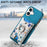 For iPhone 16 Case Kickstand Leather Coated TPU Pattern Back Cover - Blue - 5