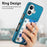 For iPhone 16 Case Kickstand Leather Coated TPU Pattern Back Cover - Blue - 6
